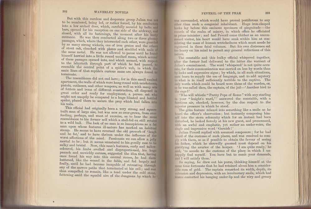 Книга &quot;The Waverley novels. Peveril of the peak&quot; 1896 W. Scott Лондон Твёрдая обл. 635 с. Без илл.